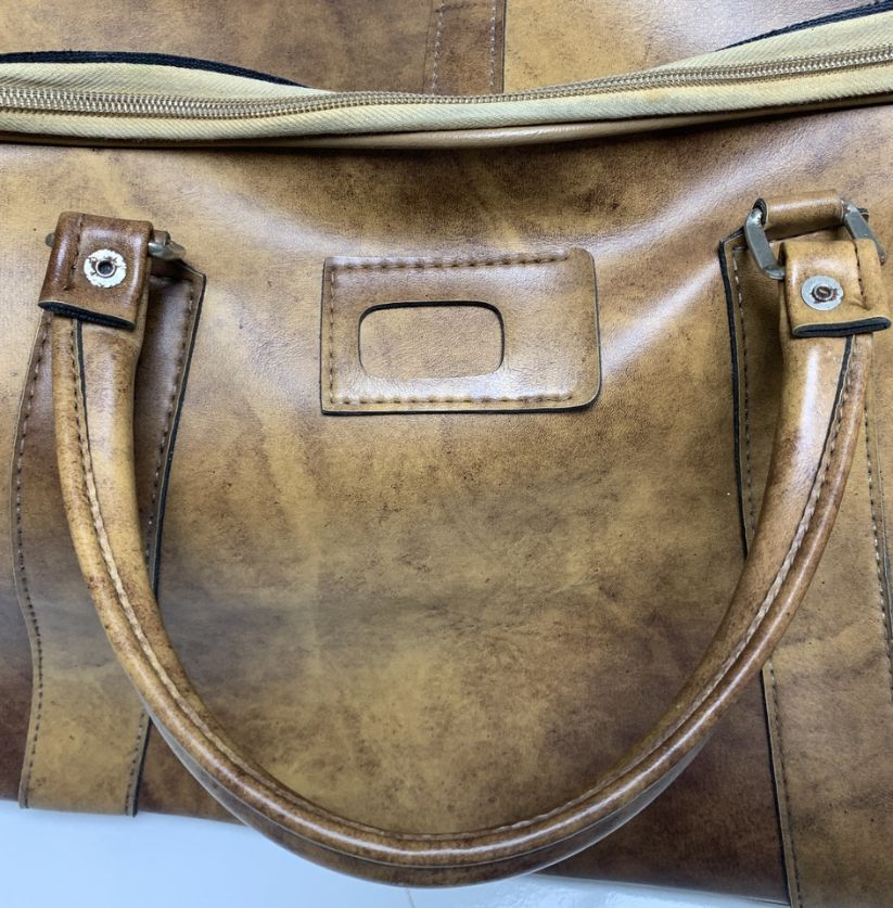 Adidas Distressed Brown Leather Holdall Bag