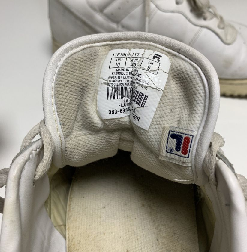 Vintage Fila White Leather Low-Top Sneakers