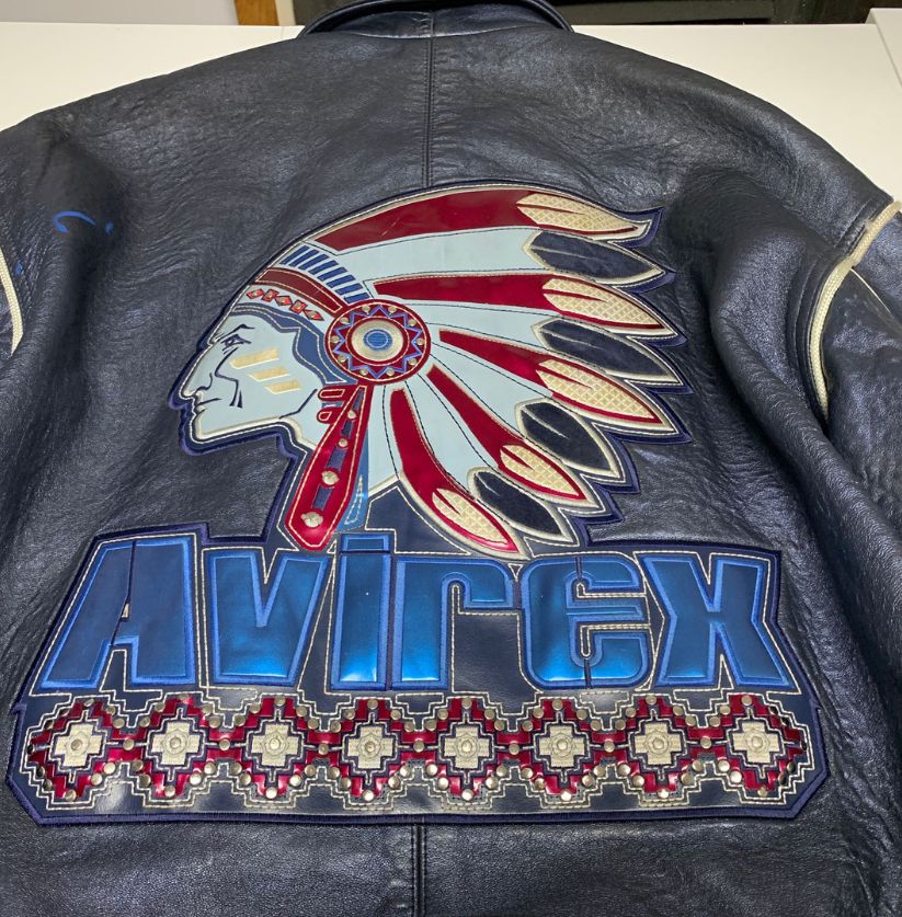 Vintage Avirex Black Leather A-2 Flight Jacket