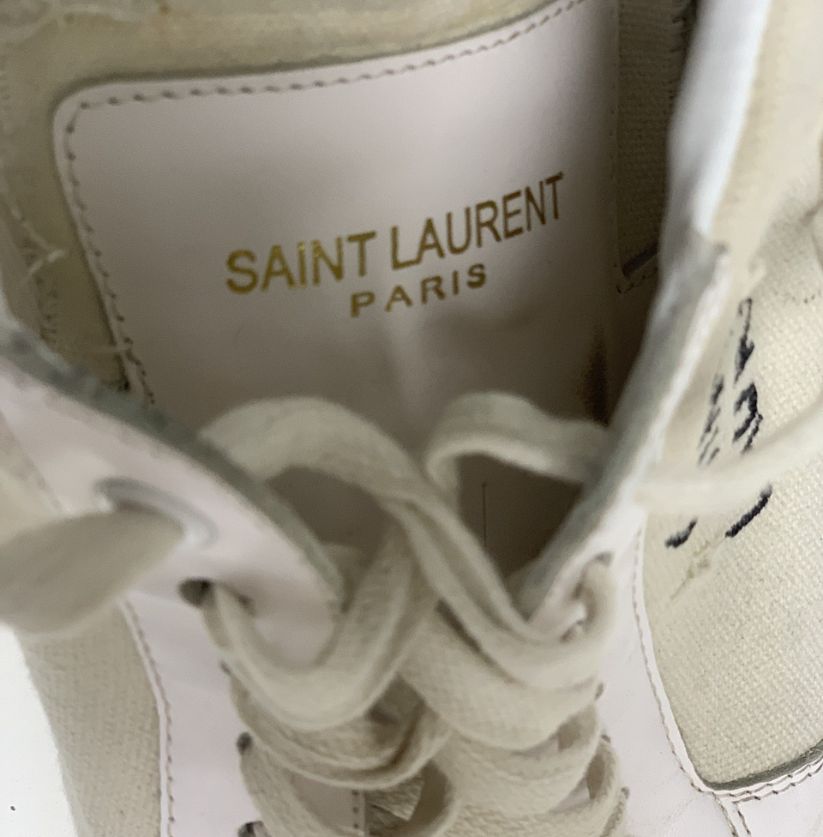 Saint Laurent Paris Classic Distressed Low-Top Sneakers