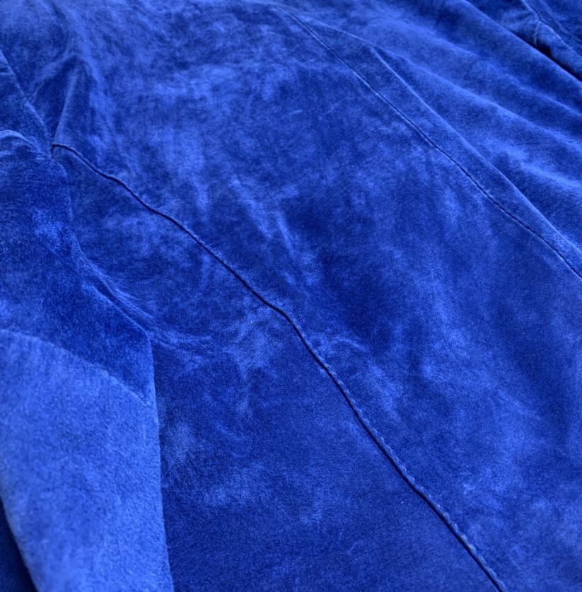 DINO'Z Vintage Blue Suede Leather Cropped Jacket