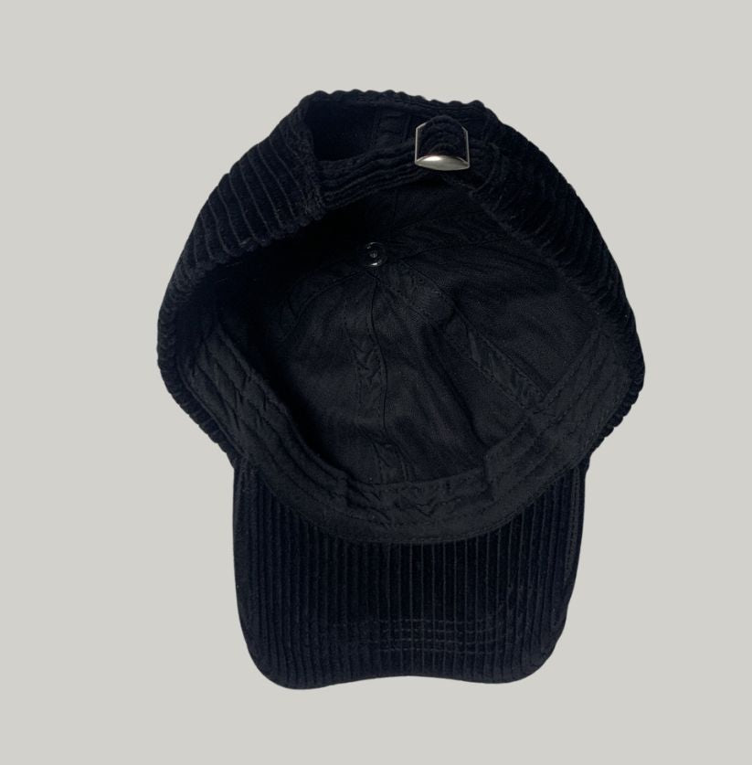 M&S Black Corduroy Baseball Cap