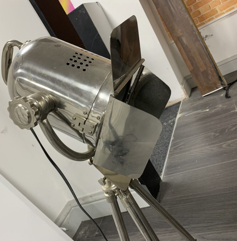 Vintage Industrial Tripod Spotlight Lamps (Set of 2)