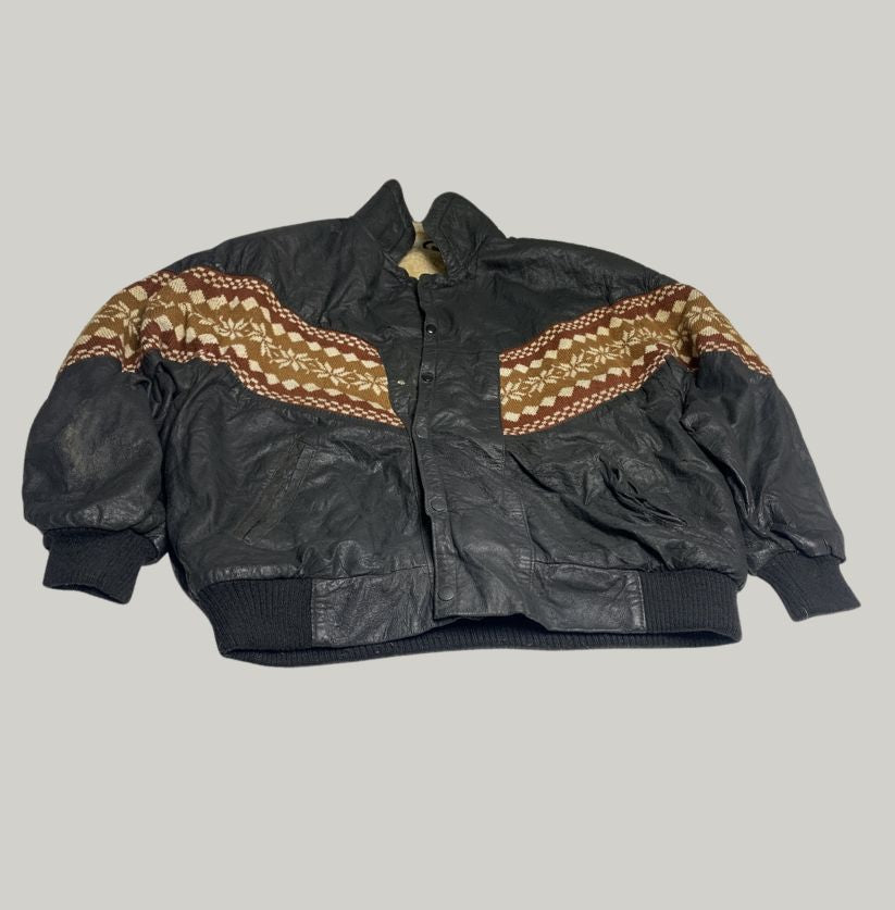 Black Leather Bomber Jacket