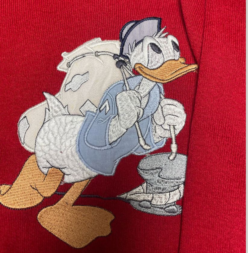 Georgia Studio Disney Donald Duck Embroidered Red Cardigan
