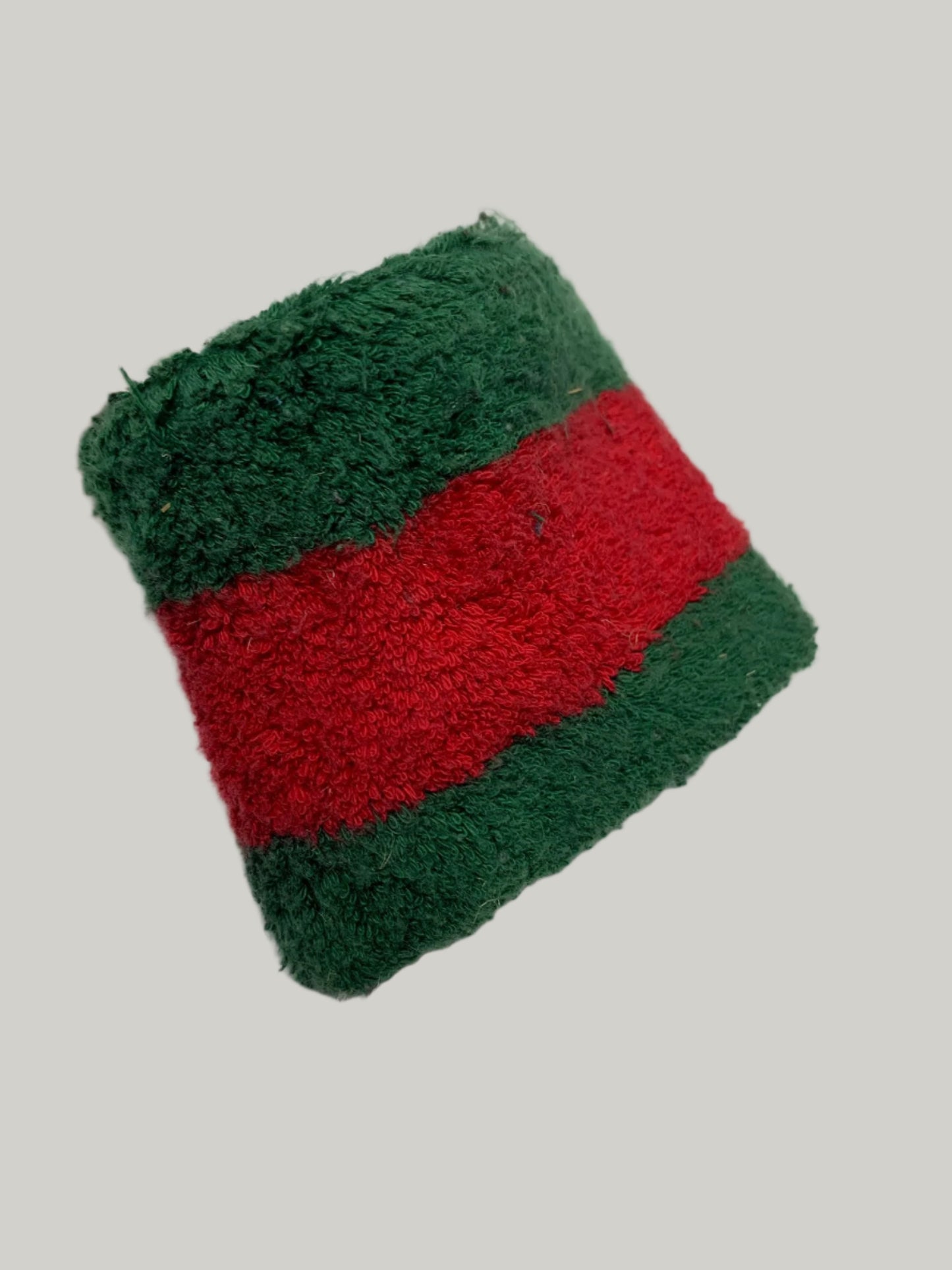 Authentic Gucci Green & Red Stripe Terry Cloth Wristband