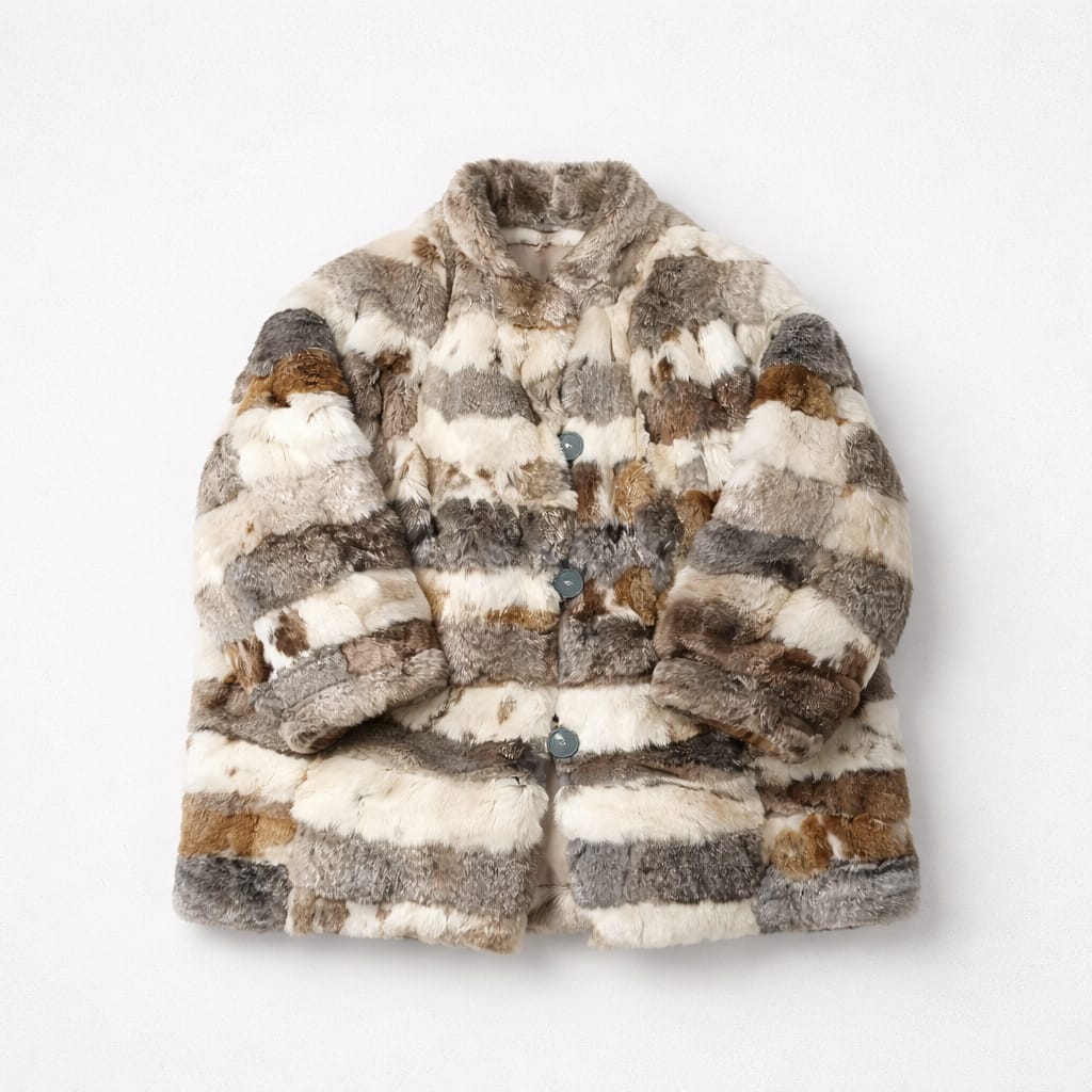 Vintage mixed rabbit fur coat