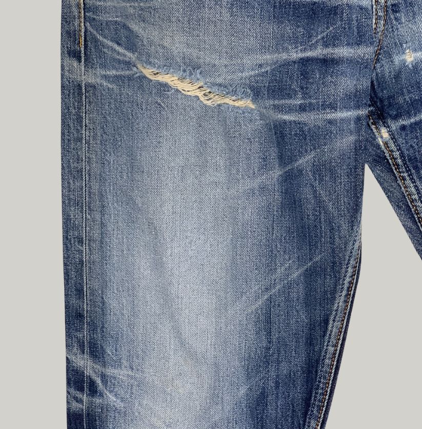 Nudie Jeans Co. Distressed Blue Denim