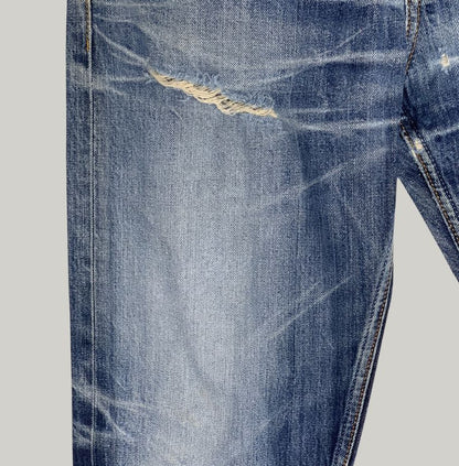 Nudie Jeans Co. Distressed Blue Denim