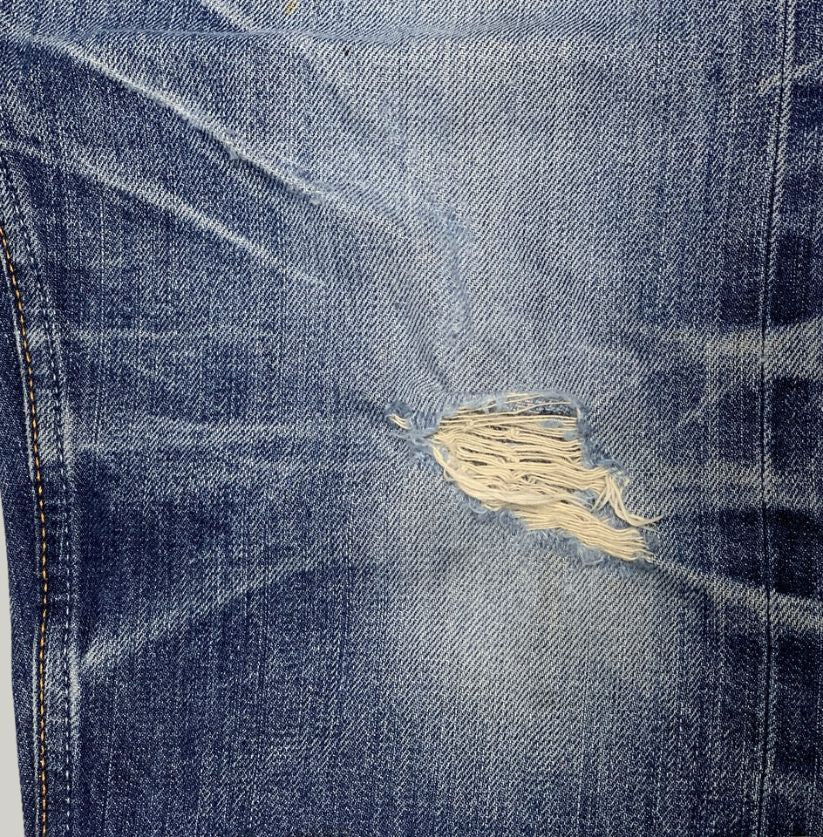 Nudie Jeans Co. Distressed Blue Denim