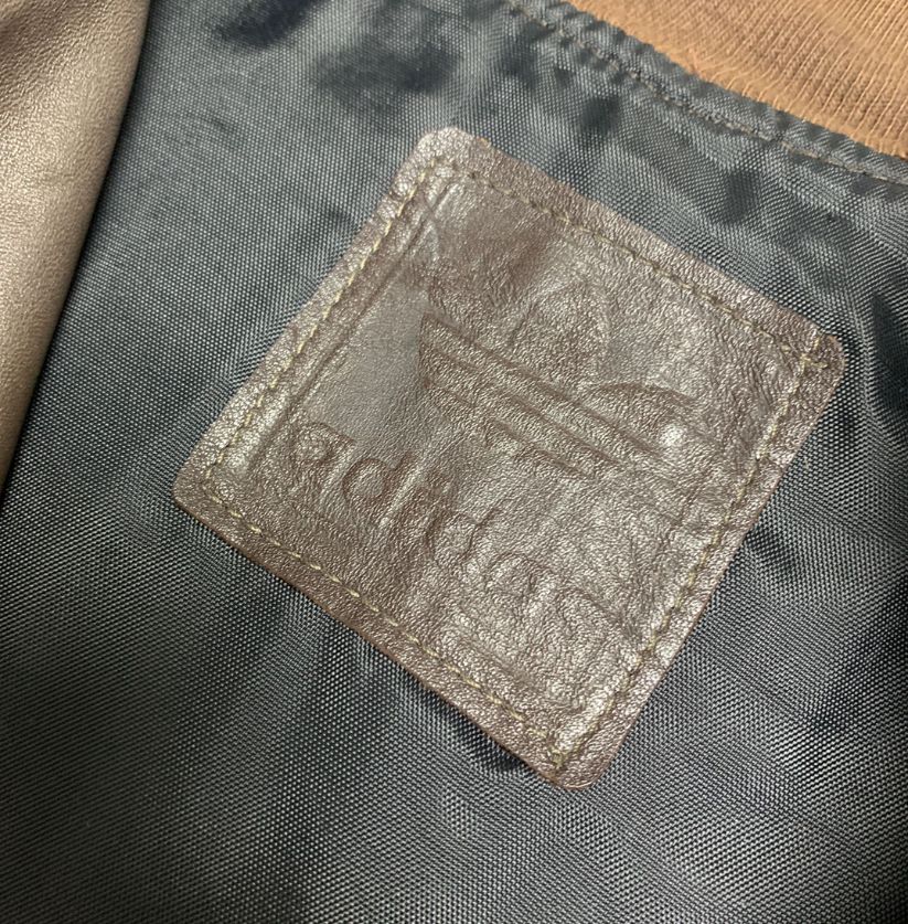 Vintage Adidas Brown Leather Jacket