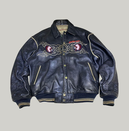 Vintage Avirex Black Leather A-2 Flight Jacket