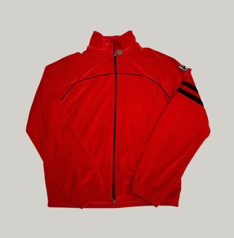 Red FILA Velour Track Jacket