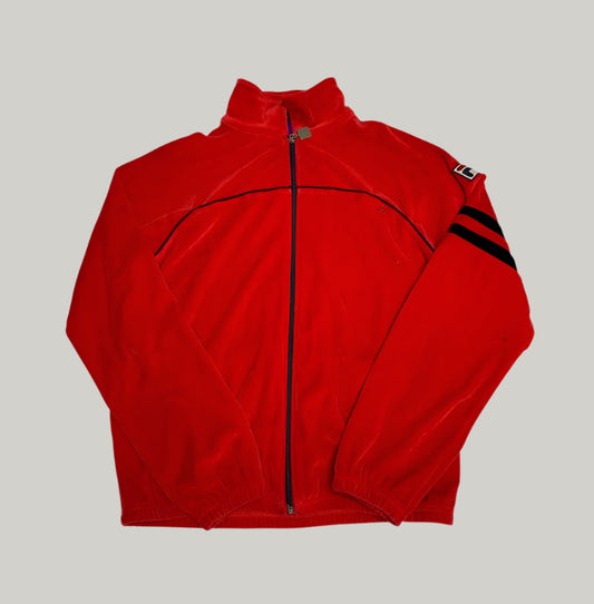Red FILA Velour Track Jacket