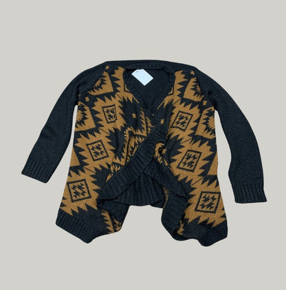 Southwest Geometric Knit Open Cardigan