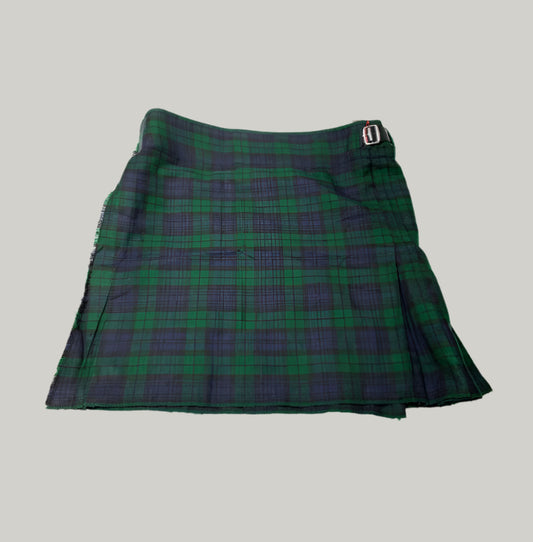 Green & Blue Tartan Pleated Kilt Skirt