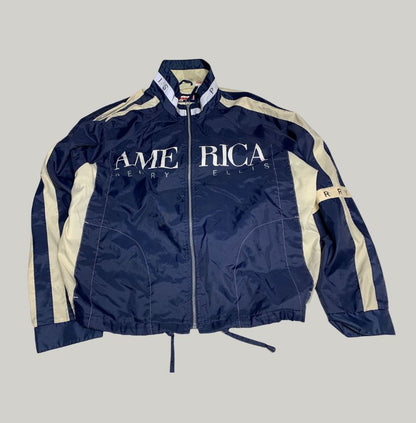 Perry Ellis America Navy Windbreaker Track Jacket