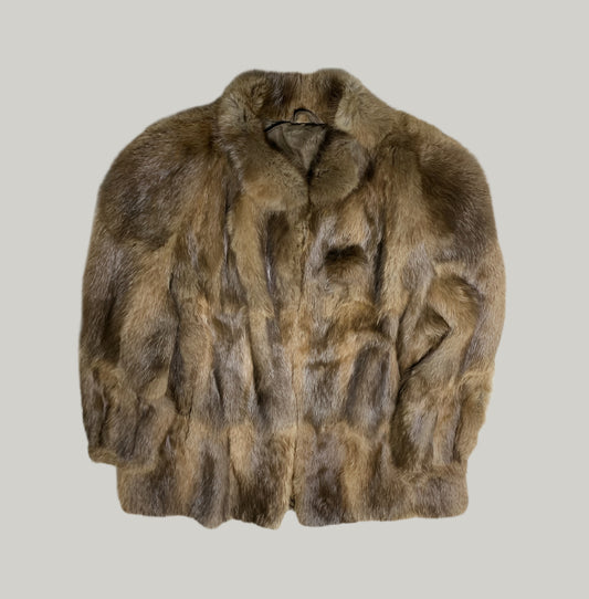 Vintage Brown Fur Pelted Coat