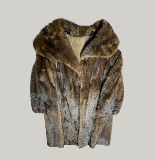 Rackhams Brown Full-Length Fur Coat