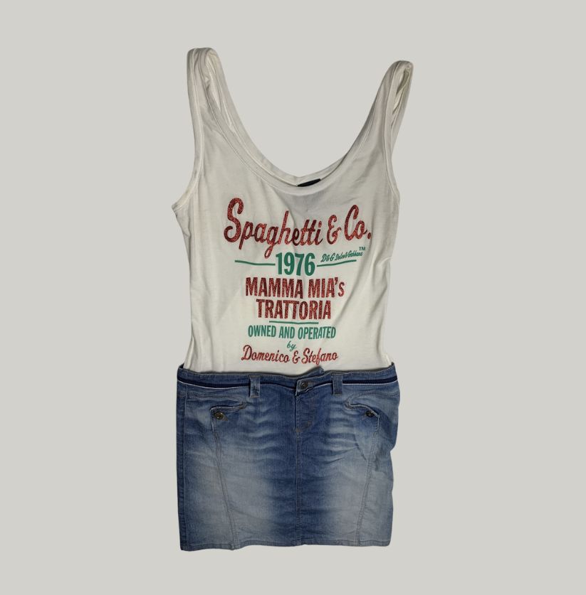 Vintage D&G Denim Skirt & Tank Top Set