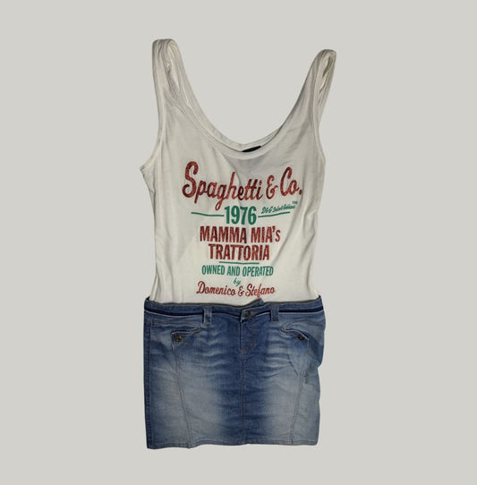 Vintage D&G Denim Skirt & Tank Top Set