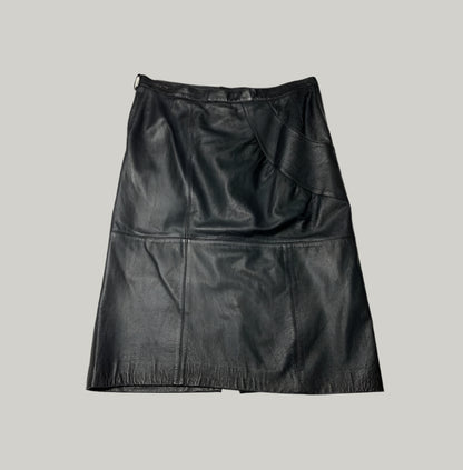 Creazioni In Pelle Black Leather Pencil Skirt