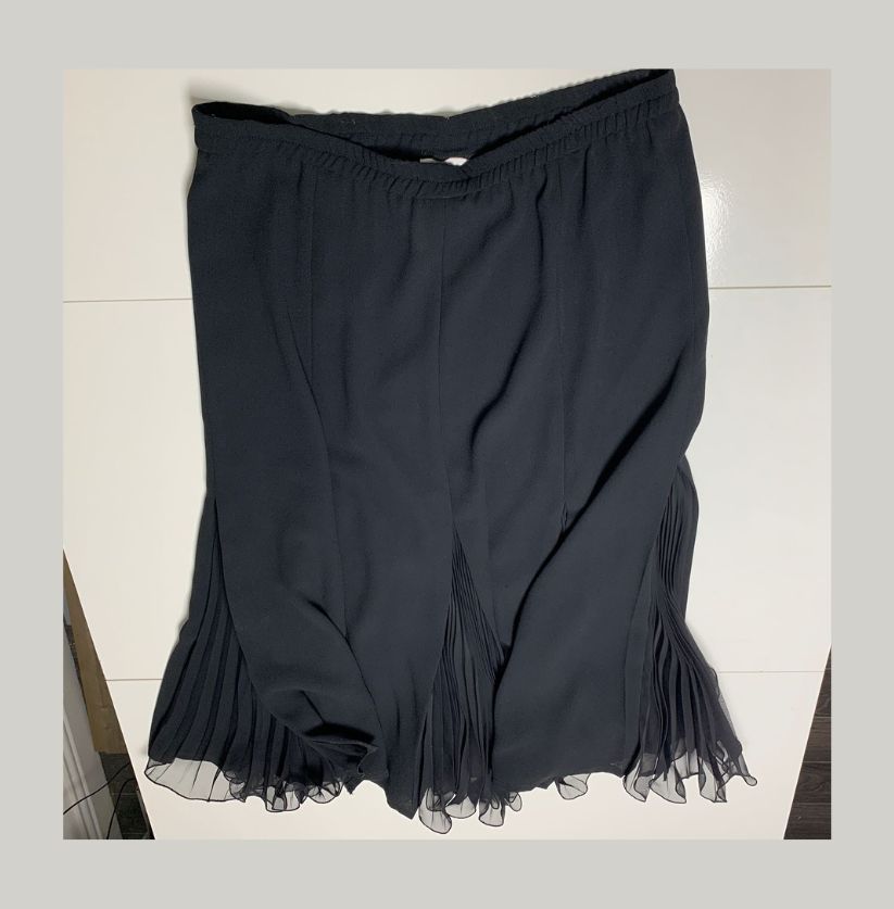 Frank Usher Black Pleated Maxi Skirt