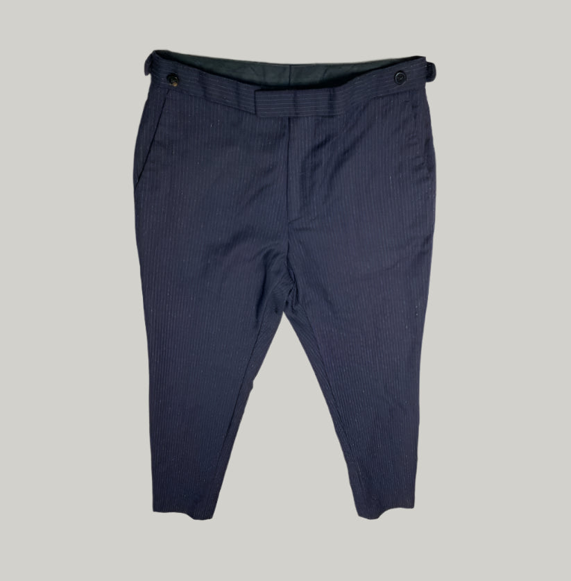Reiss Navy Pinstripe Tailored Trousers