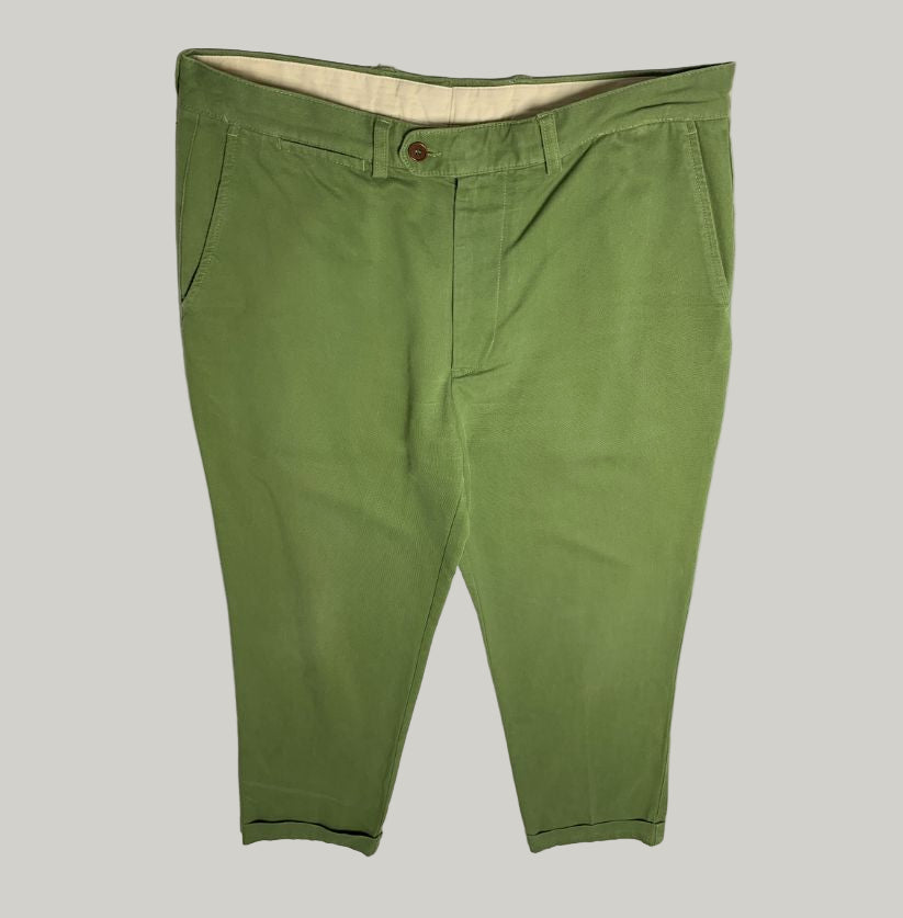 Green pants on a white background