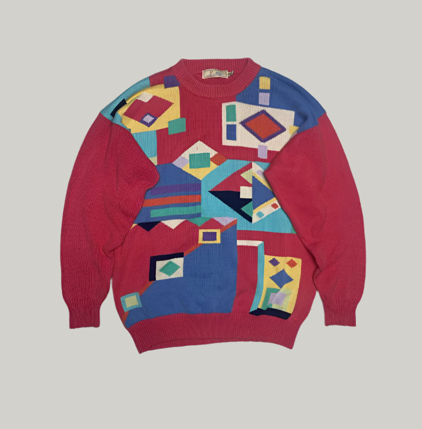Paco Maroon Colorful Jumper