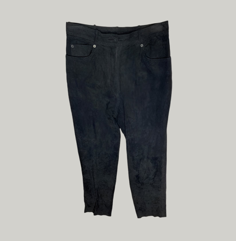Black Suede Effect Jeans