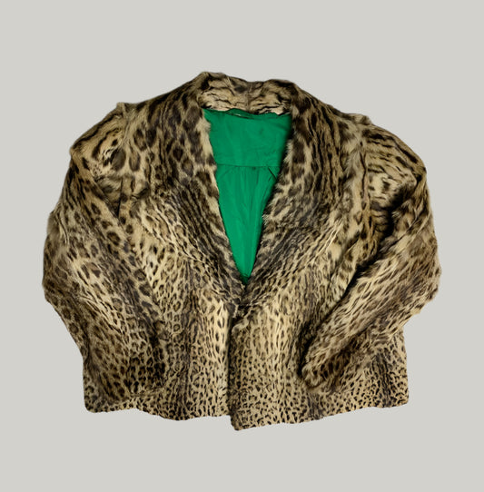 Leopard Print Faux Fur Jacket