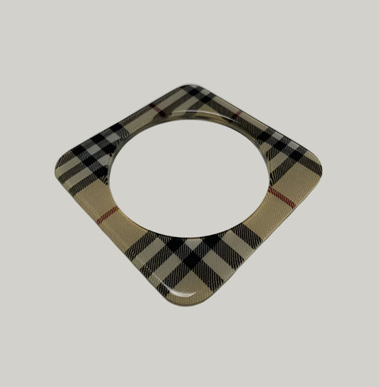 Burberry Check Pattern Square Bangle