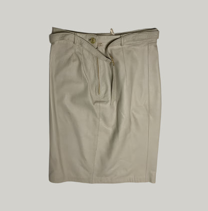 Pelle Beige Leather Skirt