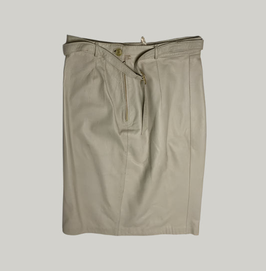 Pelle Beige Leather Skirt