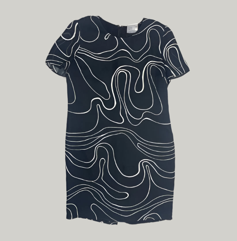 Frank Usher Black Abstract Dress