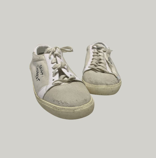 Saint Laurent Paris Classic Distressed Low-Top Sneakers