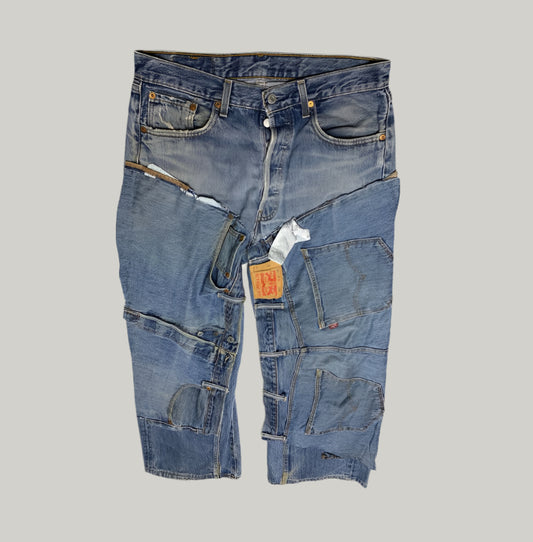 Levi's 501 Original Fit Patchwork Men's Blue Jeans