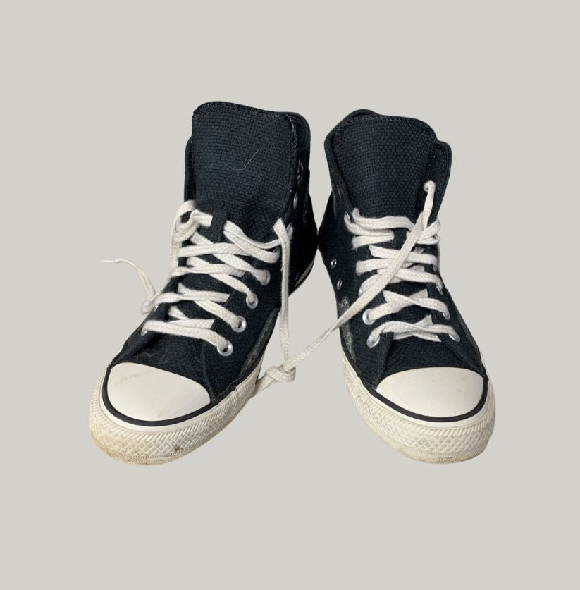Converse Black Embroidery High Top Sneakers