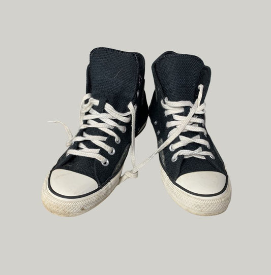 Converse Black Embroidery High Top Sneakers