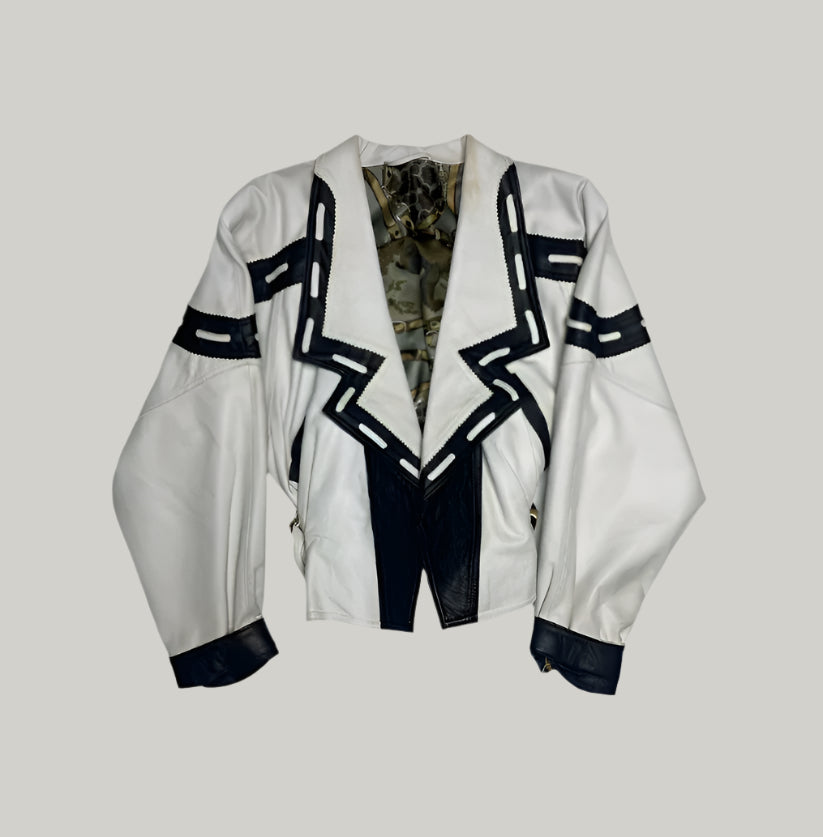 Monochrome Vintage Leather Jacket