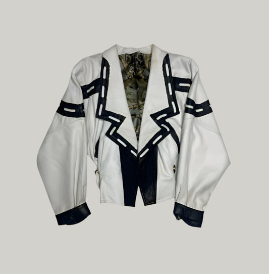 Monochrome Vintage Leather Jacket