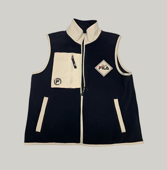 Fila Black & Cream Fleece Vest