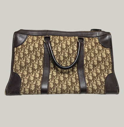 Christian Dior Brown Monogram Trotter Boston Bag