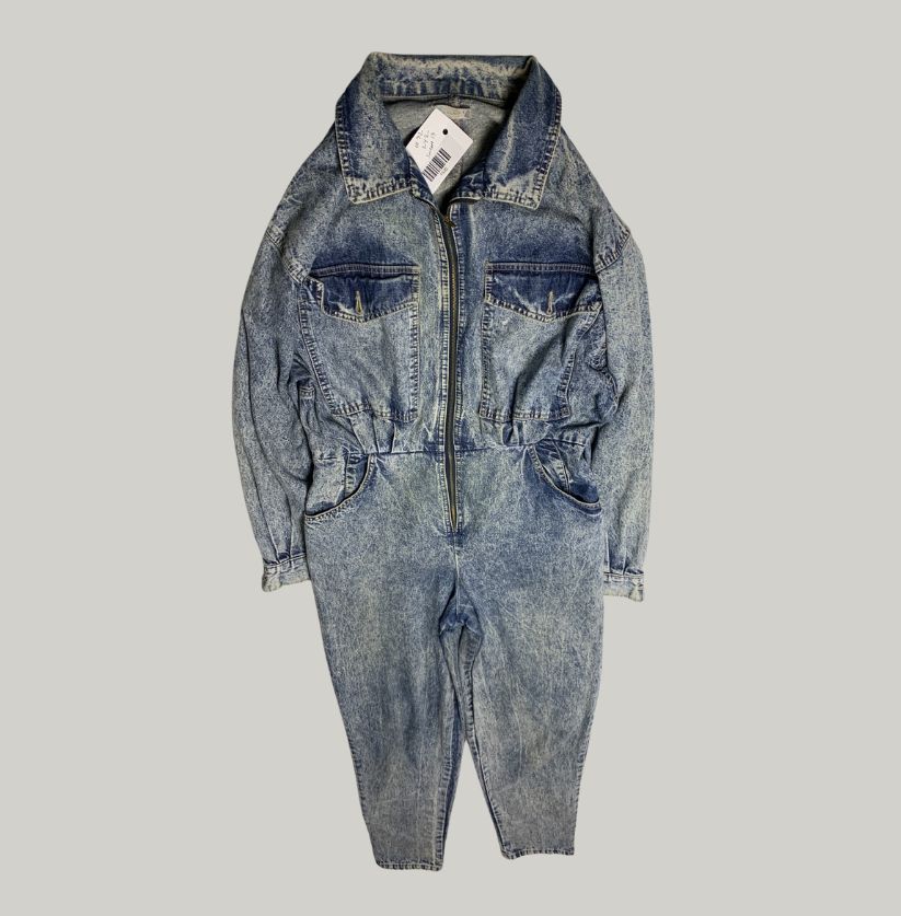 Vintage 90s Acid Wash Denim Jumpsuit
