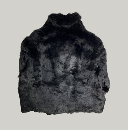 Vintage Black Plush Fur Coat
