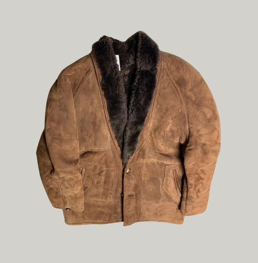 Brown Suede Shearling Jacket