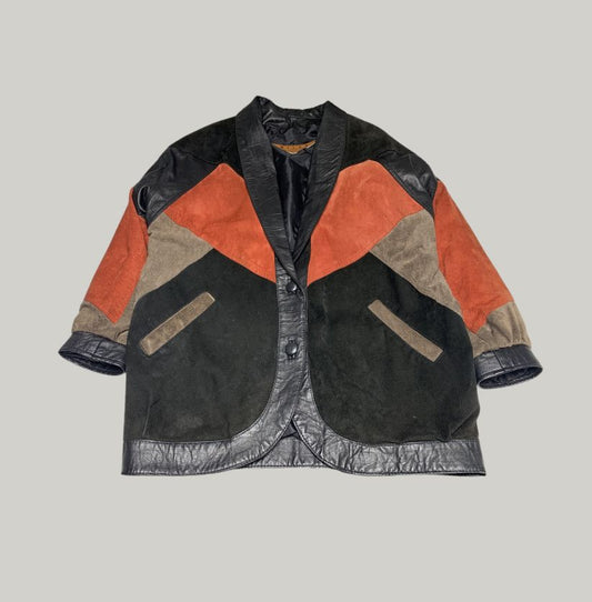 Vintage Milan Leatherwear Color-Block Jacket