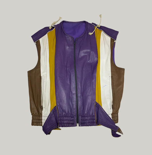 Vintage Multi-Color Leather Vest