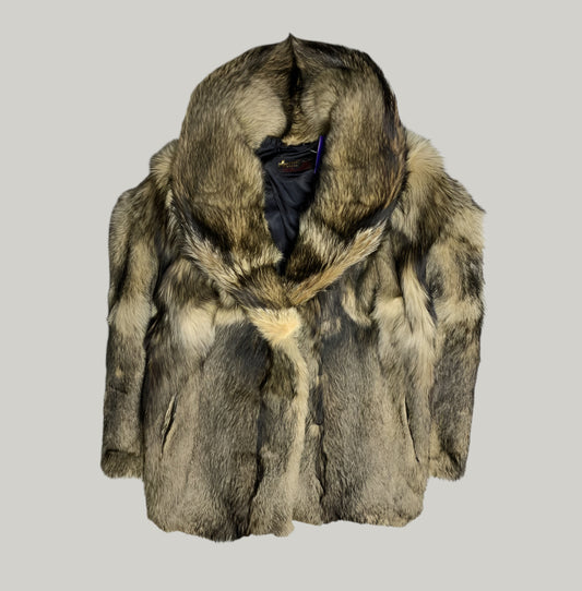 Montreal Flowers Tinted Brown Fox Fur Coat